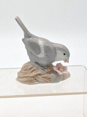 Vintage George Good Porcelain Bird with Flowers Figurine